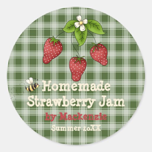 Zelfgemaakt Strawberry Jam Jar Label (Aanpassen) (Voorkant)