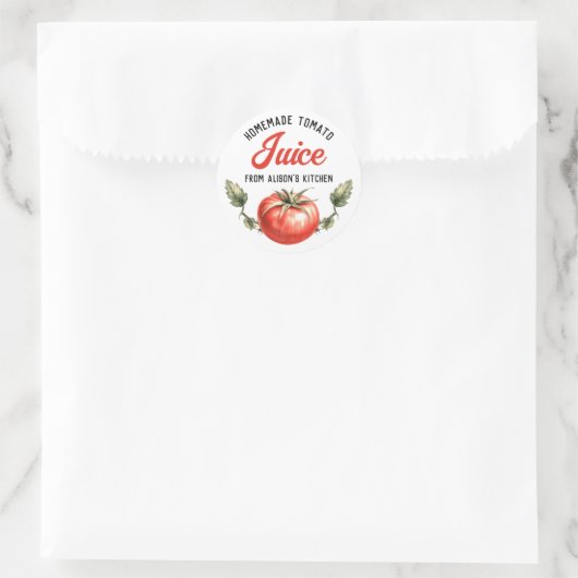 Zelfgemaakt Tomatensap  inblikken label (Tas)