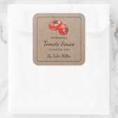 Zelfgemaakt Tomatensaus Vierkant Kraft Papier Labe Vierkante Sticker (Tas)