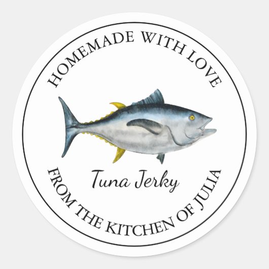 Zelfgemaakt Tuna Jerky Label (Voorkant)