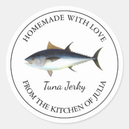 Zelfgemaakt Tuna Jerky Label