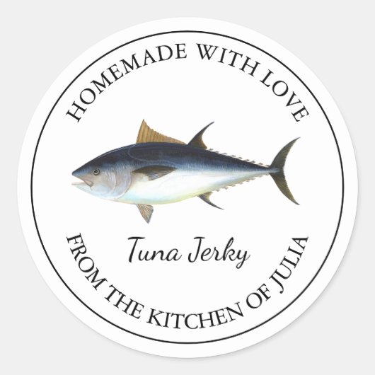 Zelfgemaakt Tuna Jerky Label (Voorkant)