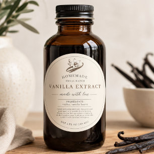 Zelfgemaakt Vanille-Extract Productlabel Ronde Sticker