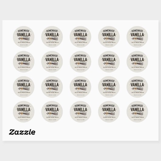  zelfgemaakt vanille-extract ronde sticker (Vel)