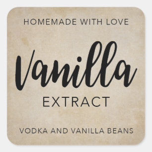 Zelfgemaakt vanille-extract VE001_04sq Vierkante Sticker