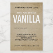 Zelfgemaakt vanille-extract VE006_04wnp Wijn Etiket (Enkel label)