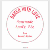 Zelfgemaakt Voedsel Rood Wit Kerstcadeau Party Fav Sticker (Vel)