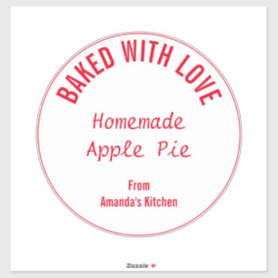 Zelfgemaakt Voedsel Rood Wit Kerstcadeau Party Fav Sticker