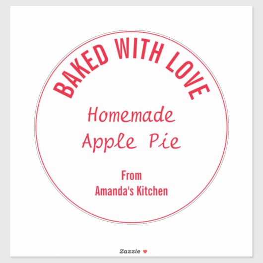 Zelfgemaakt Voedsel Rood Wit Kerstcadeau Party Fav Sticker (Vel)