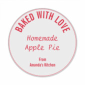 Zelfgemaakt Voedsel Rood Wit Kerstcadeau Party Fav Sticker (Voorkant)