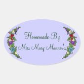 Zelfgemaakt voedseletiket fruit ovale sticker (Voorkant)