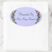 Zelfgemaakt voedseletiket fruit ovale sticker (Tas)