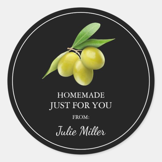 Zelfgemaakt voor je olijf label (Voorkant)