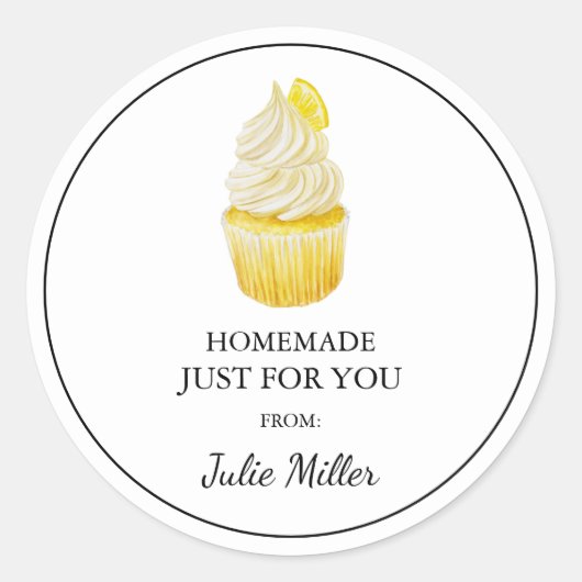 Zelfgemaakt voor jou cupcakes label (Voorkant)