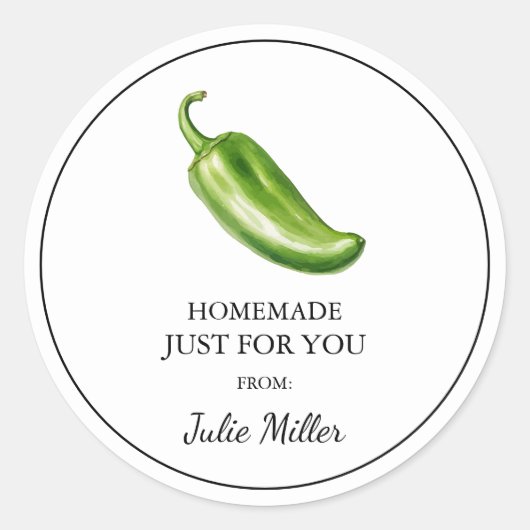 Zelfgemaakt voor jou jalapeno label (Voorkant)
