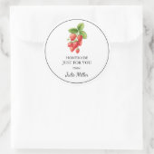 Zelfgemaakt voor uw aardbeienlabel ronde sticker (Tas)