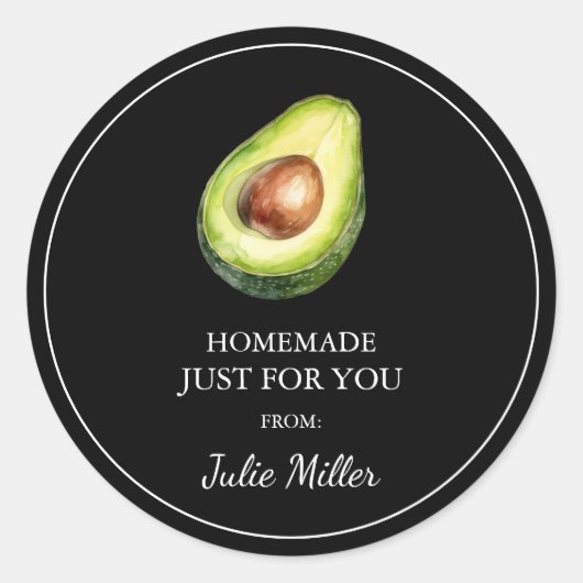 Zelfgemaakt voor uw avocado label (Voorkant)