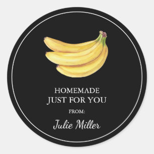Zelfgemaakt voor uw bananenlabel ronde sticker