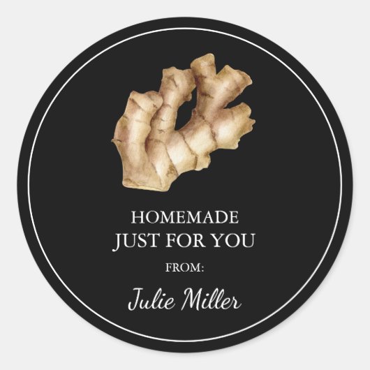 Zelfgemaakt voor uw gember root label (Voorkant)
