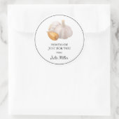 Zelfgemaakt voor uw knoflooklabel ronde sticker (Tas)