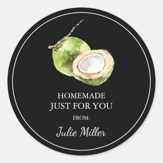 Zelfgemaakt voor uw kokosnoot label (Voorkant)