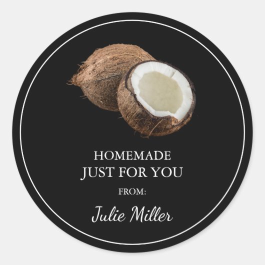 Zelfgemaakt voor uw kokosnoot label (Voorkant)