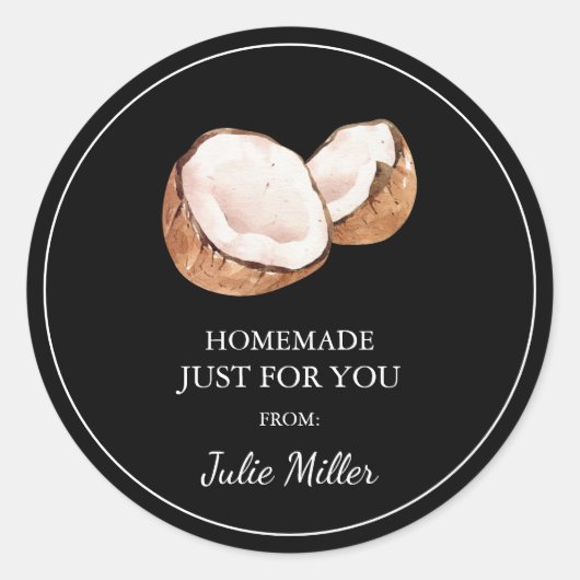 Zelfgemaakt voor uw kokosnoot label (Voorkant)