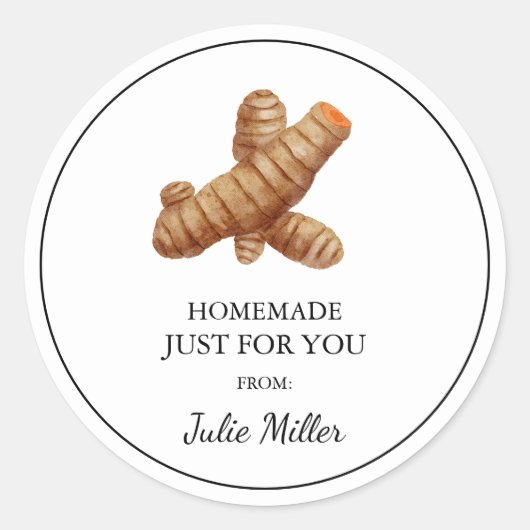 Zelfgemaakt voor uw kurkuma label (Voorkant)