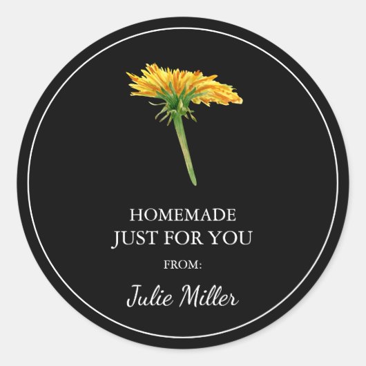 Zelfgemaakt voor uw paardenbloem label (Voorkant)