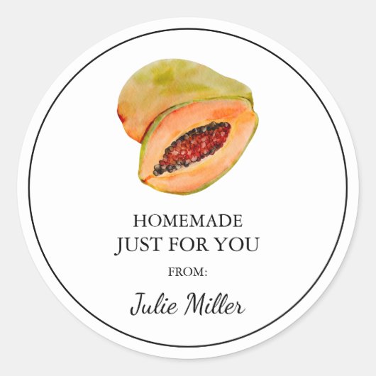 Zelfgemaakt voor uw papaya label (Voorkant)