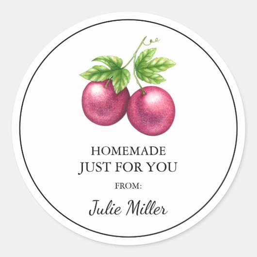 Zelfgemaakt voor uw passievrucht label (Voorkant)