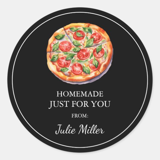 Zelfgemaakt voor uw pizza label (Voorkant)