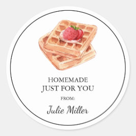 Zelfgemaakt voor uw wafellabel ronde sticker