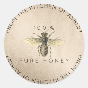 Zelfgemaakte 100 % honing uit de keuken Titanium Ronde Sticker