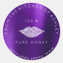 Zelfgemaakte 100 % honing van keuken pruimen lippe ronde sticker