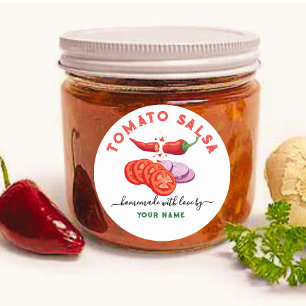 Zelfgemaakte Aangepaste tomaat Salsa Label