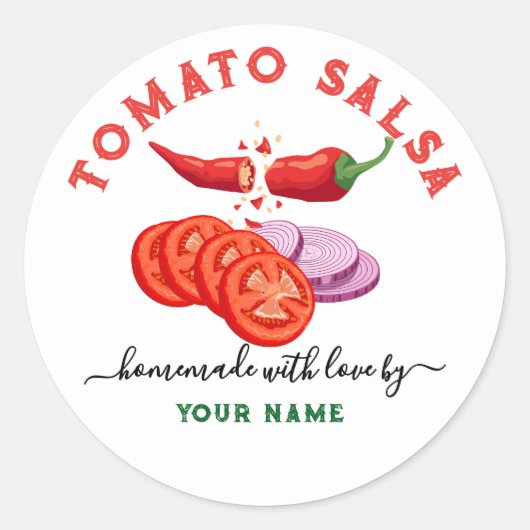 Zelfgemaakte Aangepaste tomaat Salsa Label (Voorkant)