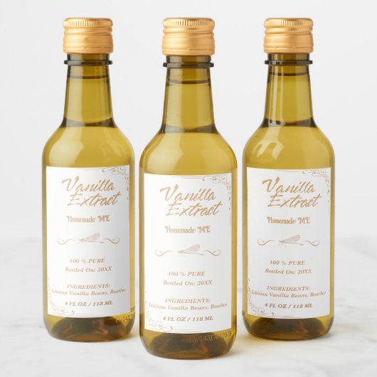 Zelfgemaakte Aangepaste Vanille Extract Rechthoek  Wijn Etiket (Flessen)