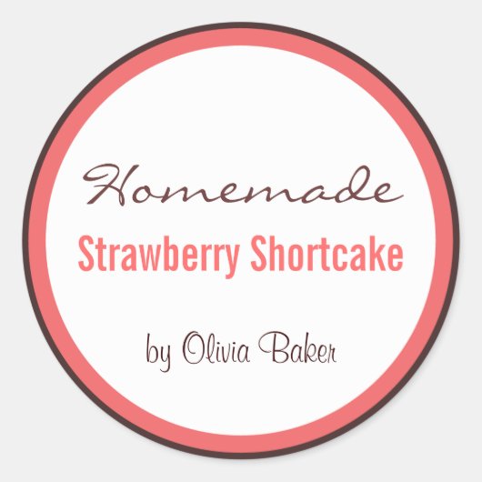 Zelfgemaakte aardbei Shortcake van Ronde Sticker (Voorkant)