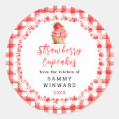Zelfgemaakte aardbeien cupcakes Food Label (Voorkant)