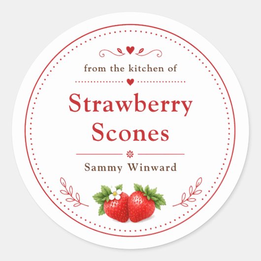 Zelfgemaakte Aardbeien Scones Label (Voorkant)