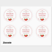 Zelfgemaakte Aardbeienbrood Cake Label (Vel)