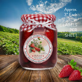 Zelfgemaakte aardbeienconserven 3 in 16 vel sticker