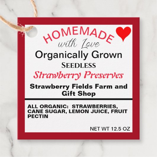 Zelfgemaakte aardbeienconserven Hartelijk dank Bedankjes Labels (Voorkant)
