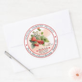 Zelfgemaakte aardbeienconserven inblikken ronde sticker (Envelop)