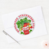 Zelfgemaakte aardbeienjam aangepaste tekst ronde sticker (Envelop)