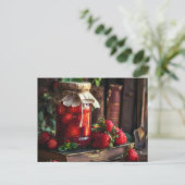 Zelfgemaakte aardbeienjam briefkaart (Staand voorkant)