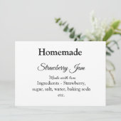 Zelfgemaakte aardbeienjam gemaakt met liefde en te kaart (Staand voorkant)