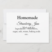 Zelfgemaakte aardbeienjam gemaakt met liefde en te kaart (Achterkant)