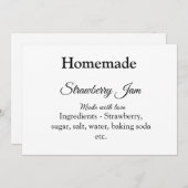 Zelfgemaakte aardbeienjam gemaakt met liefde en te kaart (Voorkant / Achterkant)